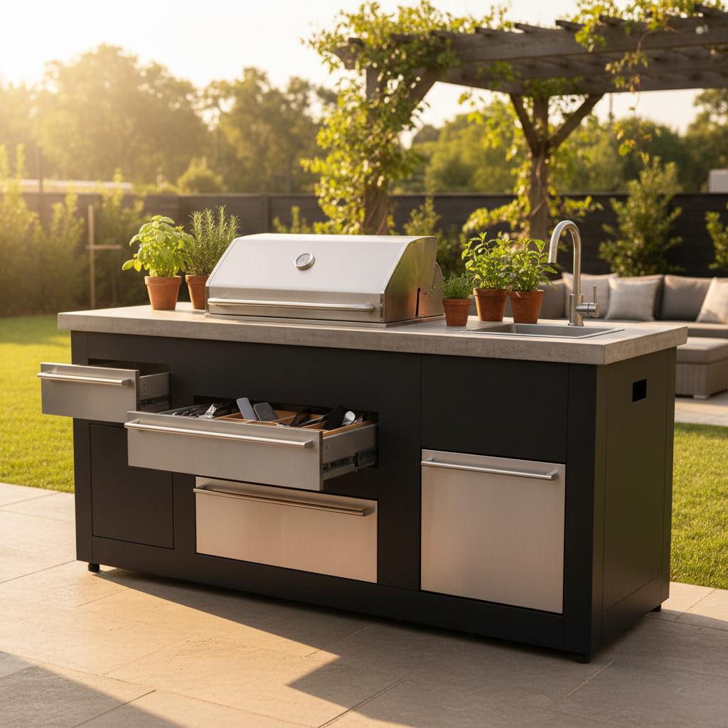 Small Space, Big Impact: How to Use Outdoor Kitchen Flush Mount BBQ Drawer Storage in a Compact Backyard Setup