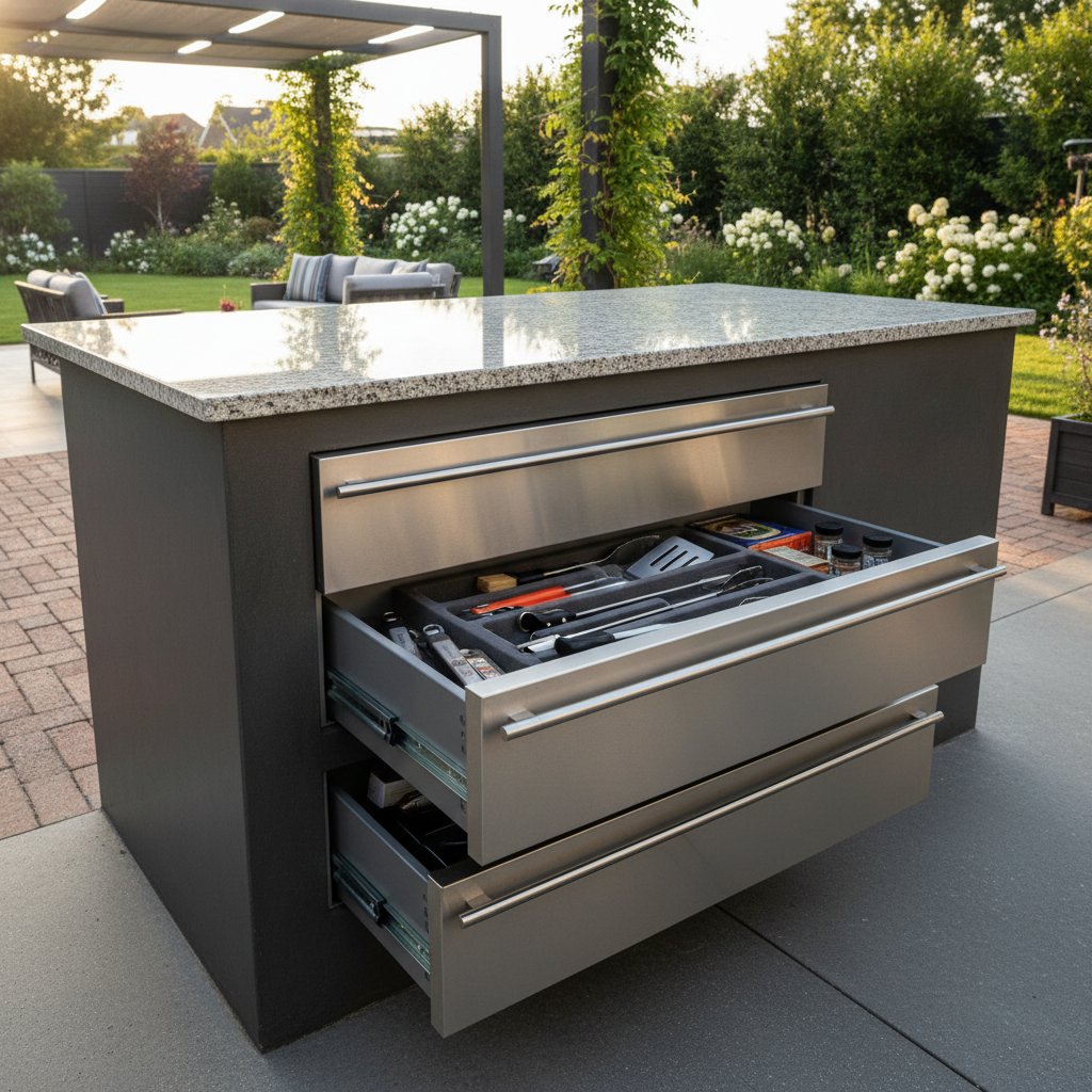 Outdoor Kitchen Storage in Your Backyard Island: A Room-by-Room Guide to Choosing the Right Flush Mount Triple BBQ Drawer Setup