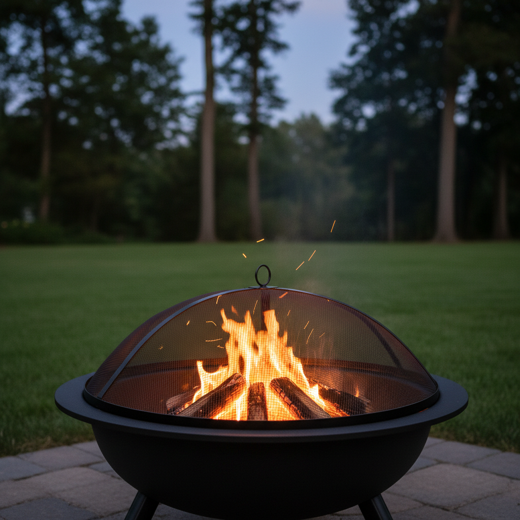 Tiny Ember Escapes in Fire Pit Spark Screen Safety Setup Now, Roof Fire or Burned Lawn Later — Prevented by One Simple Habit
