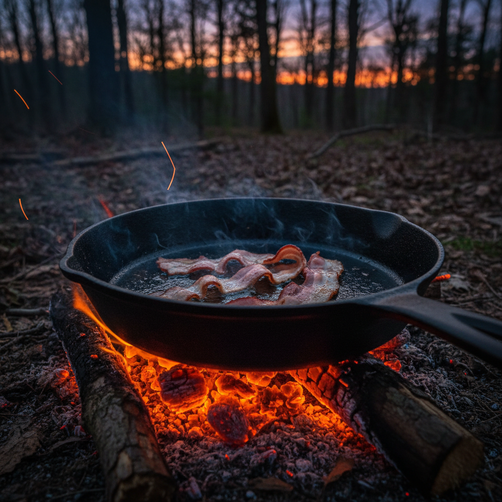 Cast Iron Skillet Campfire Cooking Bought in Summer, Tested in Fall: The Heat Control Nobody Plans For