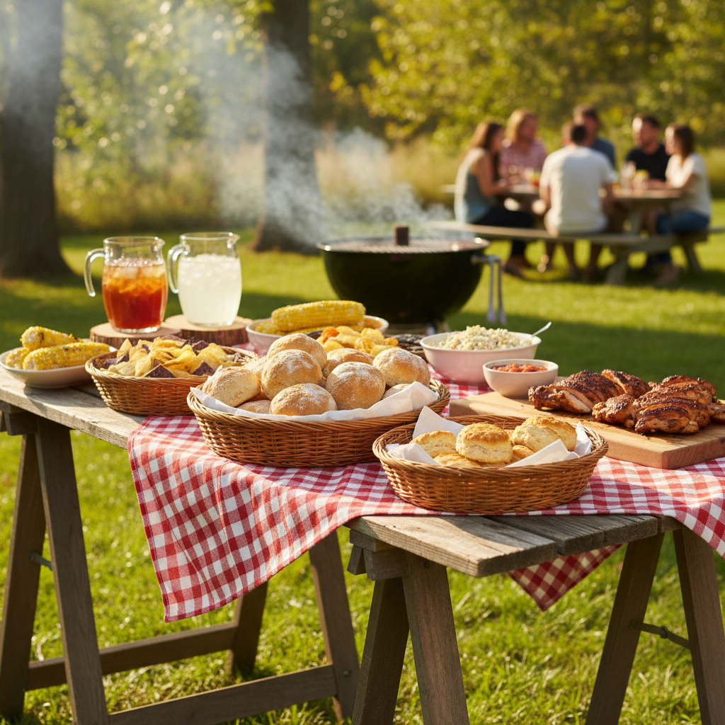 Plastic Plates Out, Woven Bread Baskets In: What Newer Backyard Cookout Serving Has Traded Away