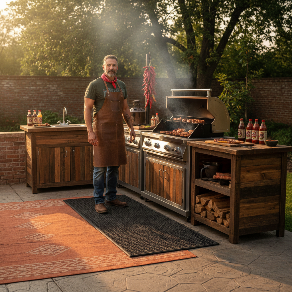Anti-Fatigue Mat Outdoor Kitchen Comfort Standing: Built for Industrial Floors, Marketed to Backyard Pitmasters