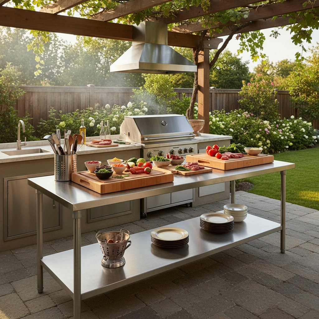 Your Outdoor Kitchen Has a Prep Problem — Here's What Adding a Stainless Steel Commercial Work Table Actually Changes