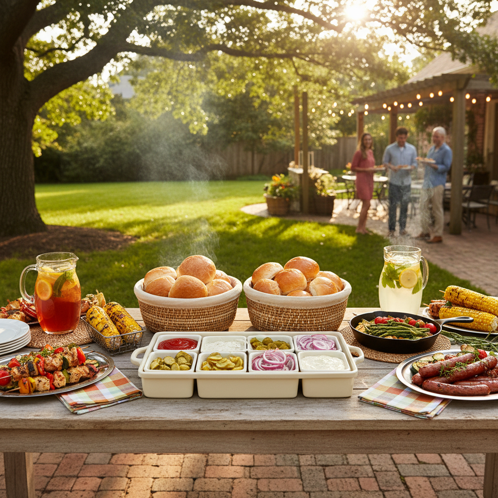 Why Your Cookout Spread Looks Chaotic — and How the Right Outdoor Serving Tray Set Fixes That