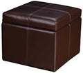 Homebeez Faux Leather Storage Ottoman Square Footrest Stool Cube Bench Ottoman by Homebeez