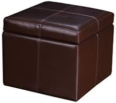 Homebeez Faux Leather Storage Ottoman Square Footrest Stool Cube Bench Ottoman by Homebeez