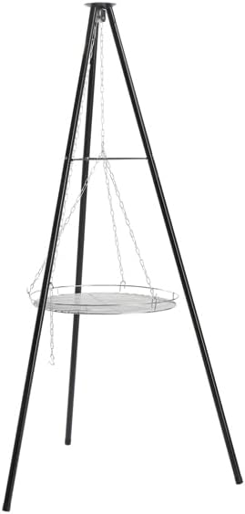 Campfire Tripod Grill, Adjustable Height BBQ Grill Grate - Image 2