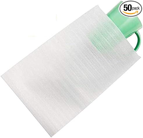 50 Cushion Foam Pouches 7-1/2" X 12", Foam wraps cup pouches, Protect mug by ALIN