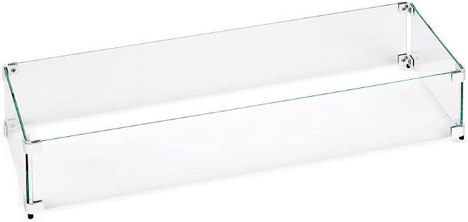 35.5" X 11.5" X 6” Linear Glass Flame Guard by AmericanFireProducts