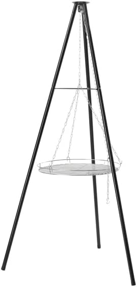 Campfire Tripod Grill, Adjustable Height BBQ Grill Grate - Image 9