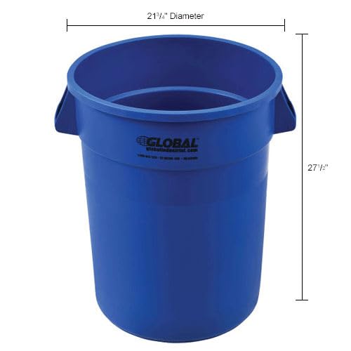 Global Industrial Commercial Round Trash Can, 32 Gallon Capacity, Plastic - Image 8