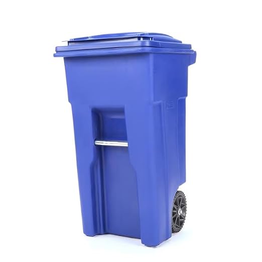 32 Gallon Blue Wheeled Recycling Trash Can by Unknown