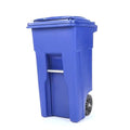32 Gallon Blue Wheeled Recycling Trash Can by Unknown