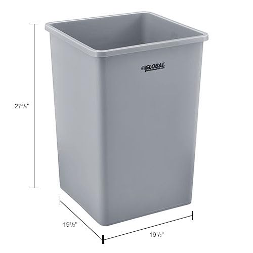 Global Industrial Square Plastic Garbage Can, 35 Gallon Capacity, - Image 5