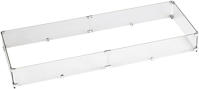 53.5" X 19.5" X 6” Rectangular Glass Flame Guard by AmericanFireProducts