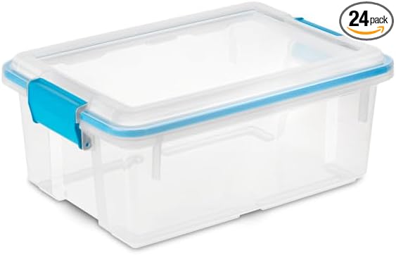 Sterilite 24-Pack Gasket Box, Weather-Resistant Storage Bins by Sterilite
