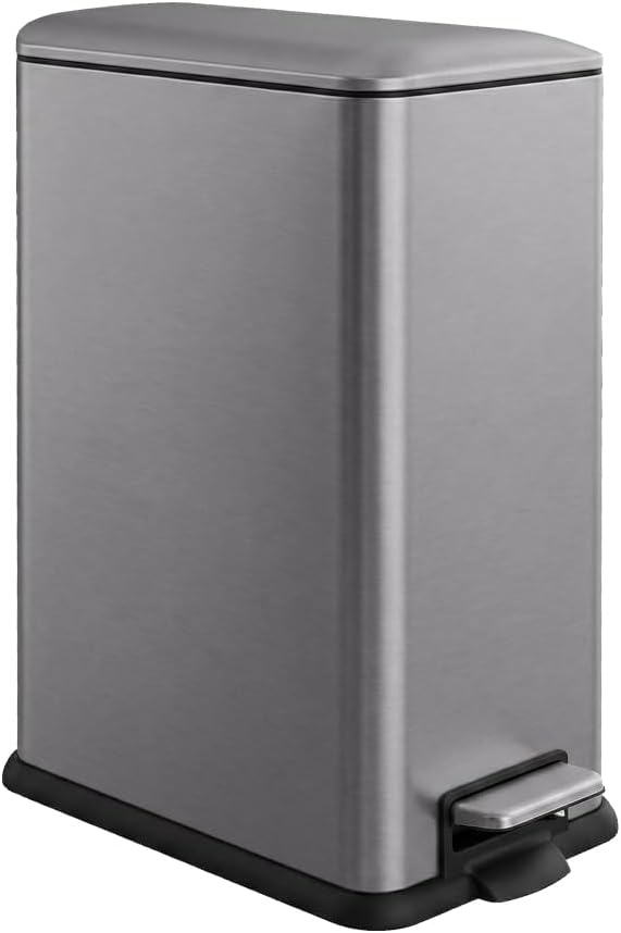 12 Gallon Slim Trash Can Kitchen, Stainless Steel Trash Can by JM%C2%B7YIPENG