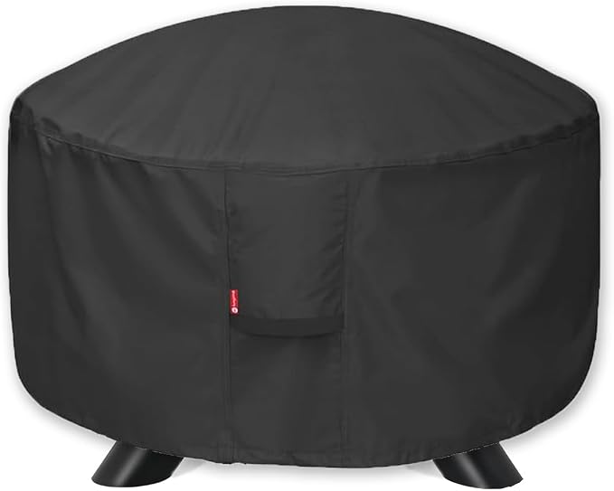 SheeChung Fire Pit Cover Round 32"Dx16"H, Fits 28", Waterproof Heavy Duty 600D by SheeChung