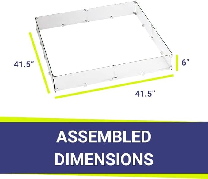 41.5" X 41.5" x 6” Square Glass Flame Guard - Image 3