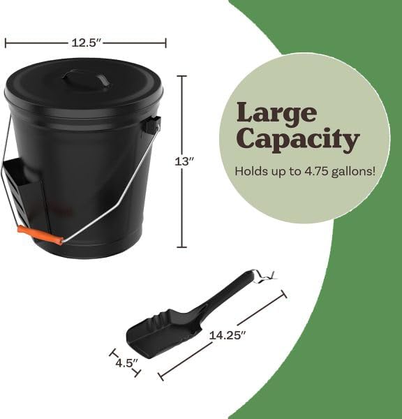 Home-Complete 4.75 Gallon Black Ash Bucket - Image 7