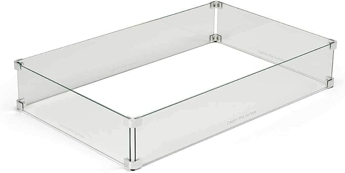 HPC Fire Rectangle Fire Pit Glass Wind Guard, 49x21-Inch by Unknown
