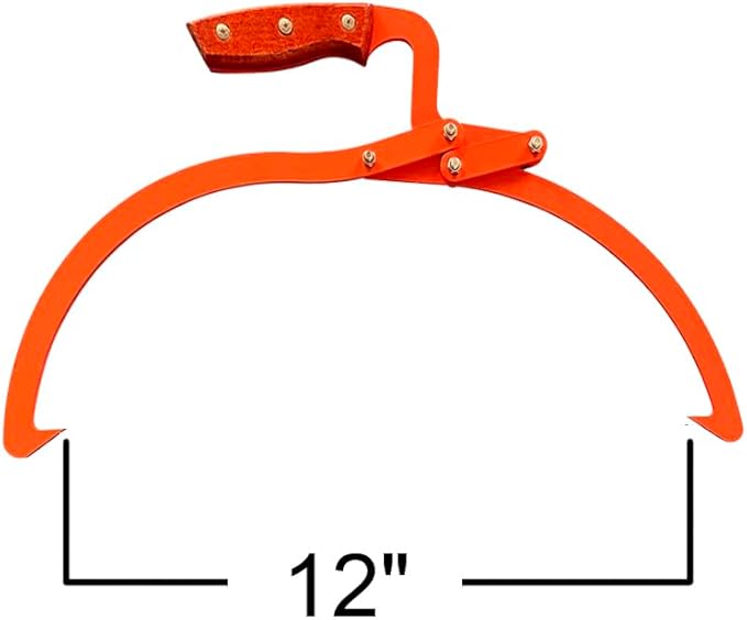 Skidding Tongs, 12 In 2-Claw Iron with Wood Handle