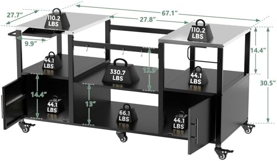 Heavy-Duty Outdoor Grill Cart - Image 3