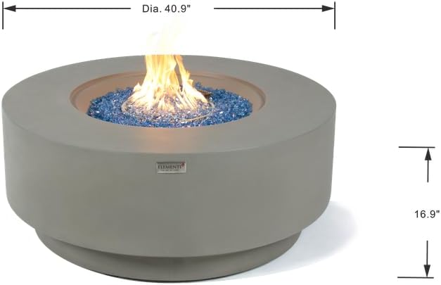 Elementi+ | Bundle Colosseo Gas Fire Pit Cast Concrete 40" Dia. Round Fire Table - Image 2