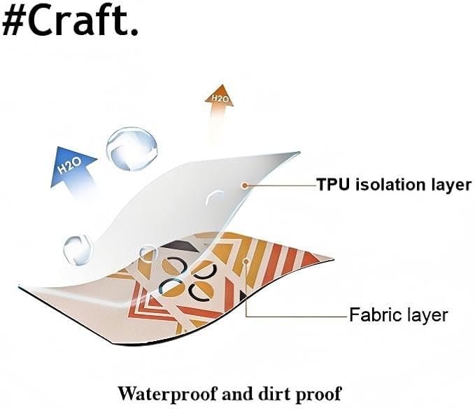 Waterproof Tassels Tablecloth, Bohemian Orange Colorful Table Cloth, Rectangle - Image 2