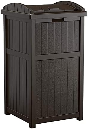 Suncast 5 Pack 33 Gallon Durable Plastic Hideaway Outdoor Garbage Can - Image 4