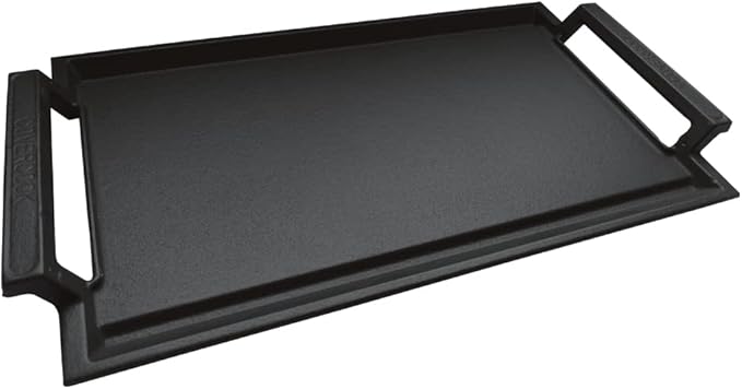 Griddle, 16.7 x 9.1 Inch Gray Cast Iron Flat Top for Grill and Stove