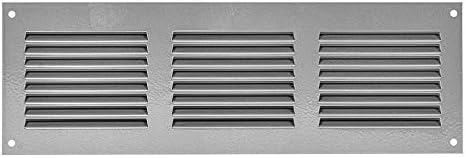 Repa Market 12x4 Inch Air Vent Cover/Gray Galvanized Steel Louvered Grill Cover by RepaMarket