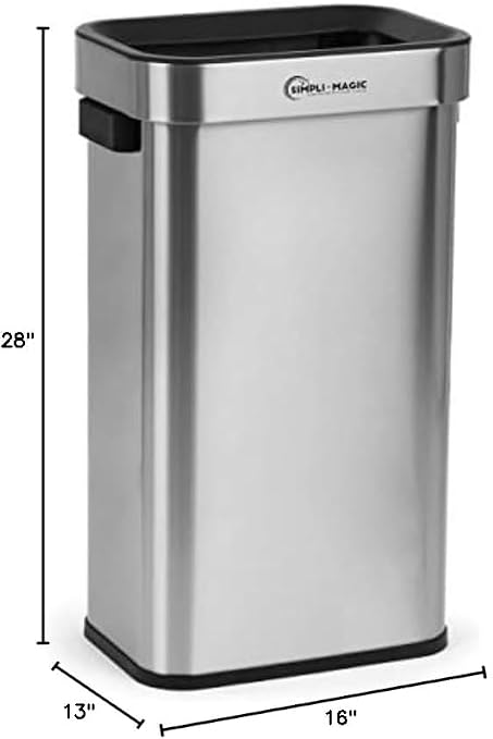 SIMPLI-Magic 18.5 Gallon Open Top Trash Can – Rectangular Commercial Trash Can - Image 7