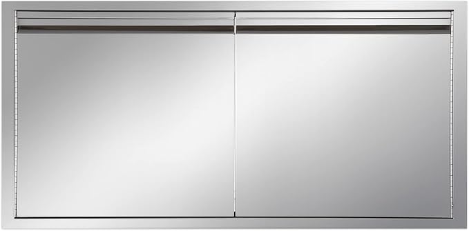 Outdoor Kitchen Door 42" W x 21" H inch Stainless Steel BBQ Double Door Flush by ATATOD