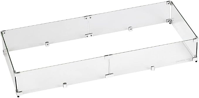 41.5" X 17.5" X 6” Rectangular Glass Flame Guard by AmericanFireProducts