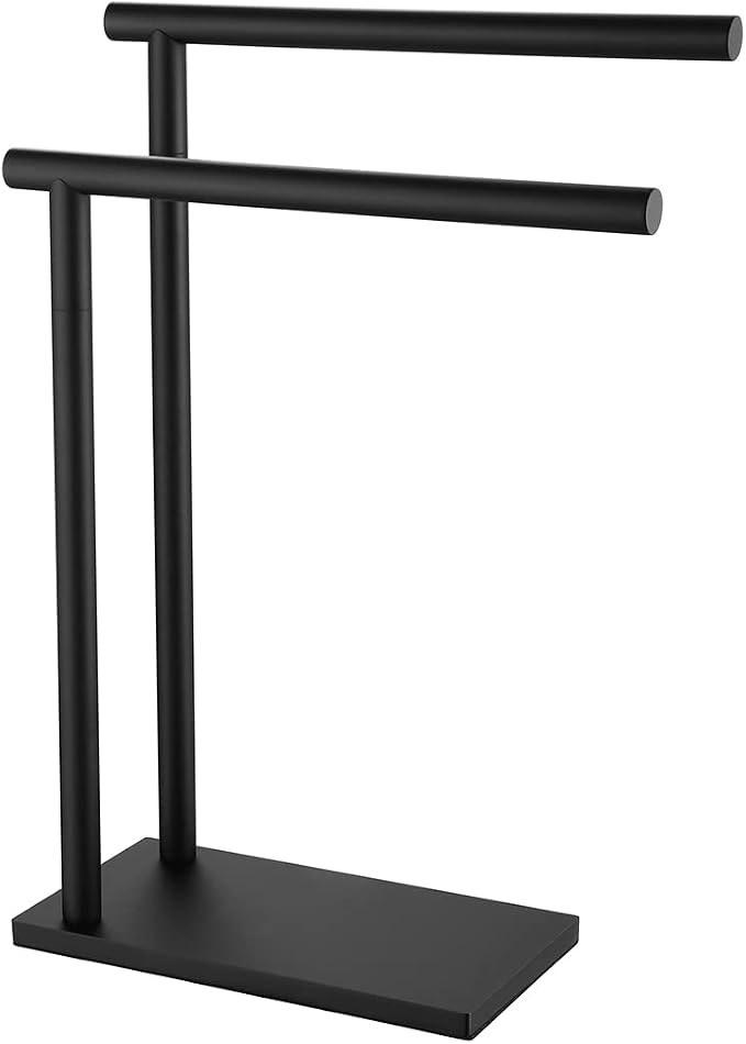 JQK Hand Towel Holder Stand Oil Rubbed Bronze, Modern Tree Rack Free Standing - Image 8