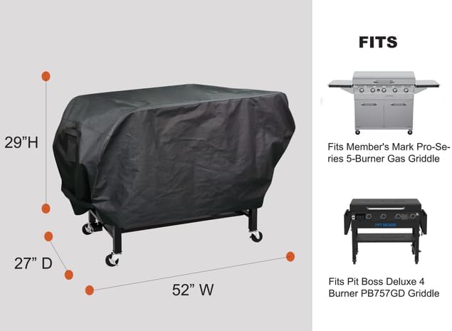 RPET Fabric Cover for Flat Griddle Cover, Dimensions:51"x27"x29"H - Image 2
