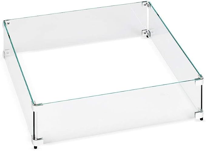 23.5" X 23.5" x 6” Square Glass Flame Guard by AmericanFireProducts