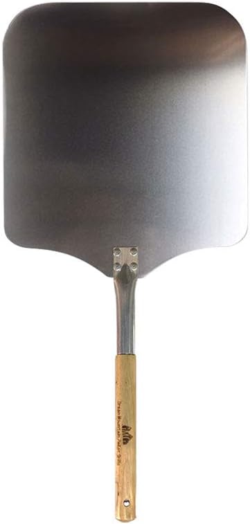 Pizza Peel 14 x 14 Inch Silver with 12 Inch Wood Handle