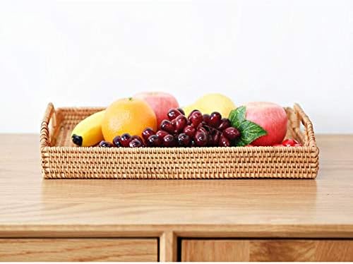 Hand-Woven Rattan Rectangular Serving Tray - Image 7