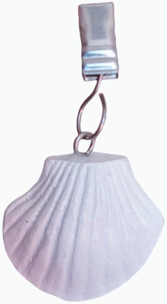TwoFish Home Set of 4 White-Shell Resin Tablecloth Weights Clips White-Shell - Image 6