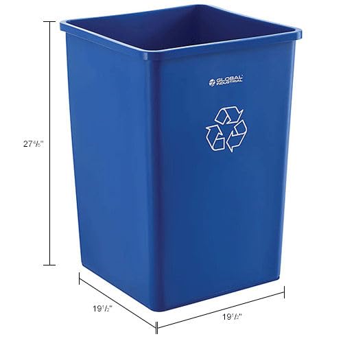 Global Industrial Square Plastic Recycling Trash Can, 35 Gallon Capacity - Image 5