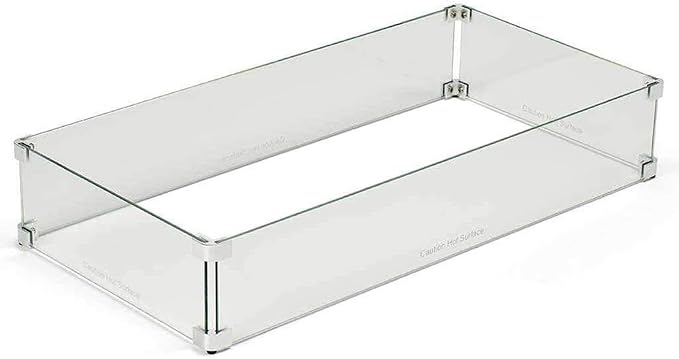 HPC Fire Rectangle Fire Pit Glass Wind Guard, 55x15-Inch by Unknown