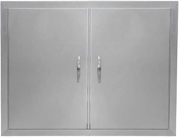 30.5"x21" Brushed Stainless Steel BBQ Access Door, Double Door by Unknown