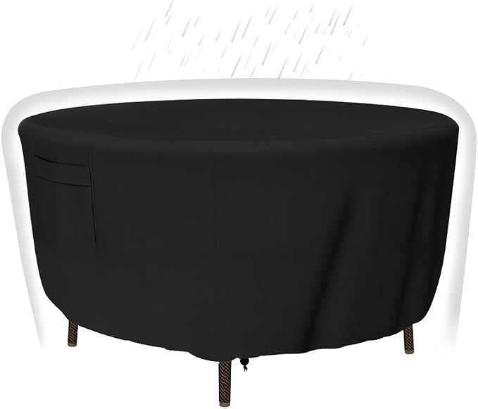 Patio Furniture Covers, Heavy Duty Round Patio Table Cover Outdoor Dining & by Tuyeho