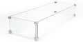 AMS Fireplace | Rectangular Fire Pit Glass Wind Guard by AMSFireplaceInc