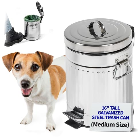 Pet Fit For Life 16" Tall Galvanized Steel Trash Can by PetFitForLife
