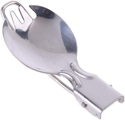 Spork Fork Spoon, Foldable Spork Fork Spoon Stainless Steel Hiking Camping Cook - Image 5