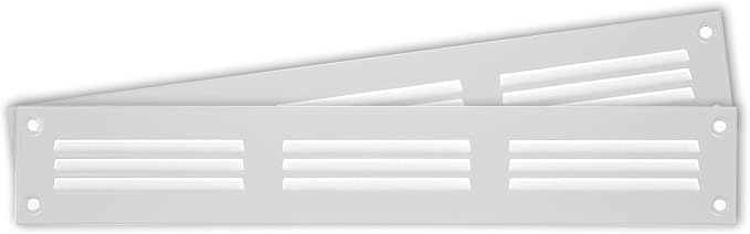 Repa Market 2-Pack 12x2 Inch Air Vent Cover/White Galvanized Steel Louvered by RepaMarket