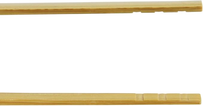 Small Japanese-Made Bent Bamboo Tongs, Natural, 3.93 in